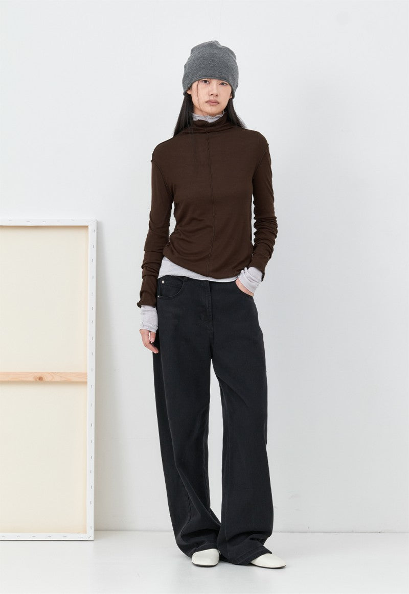 【WE ARE】韓國Atelier Nain 木耳邊高領內搭長袖 NMP7CJT7288M0