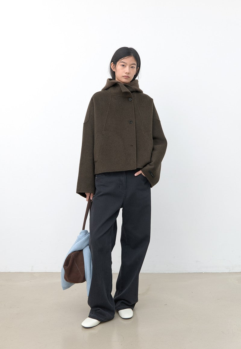 【WE ARE】韓國Atelier Nain66%羊毛立領大衣 NMP7NWCT1493M0