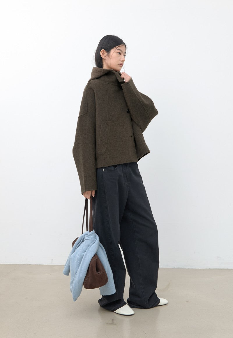 【WE ARE】韓國Atelier Nain66%羊毛立領大衣 NMP7NWCT1493M0