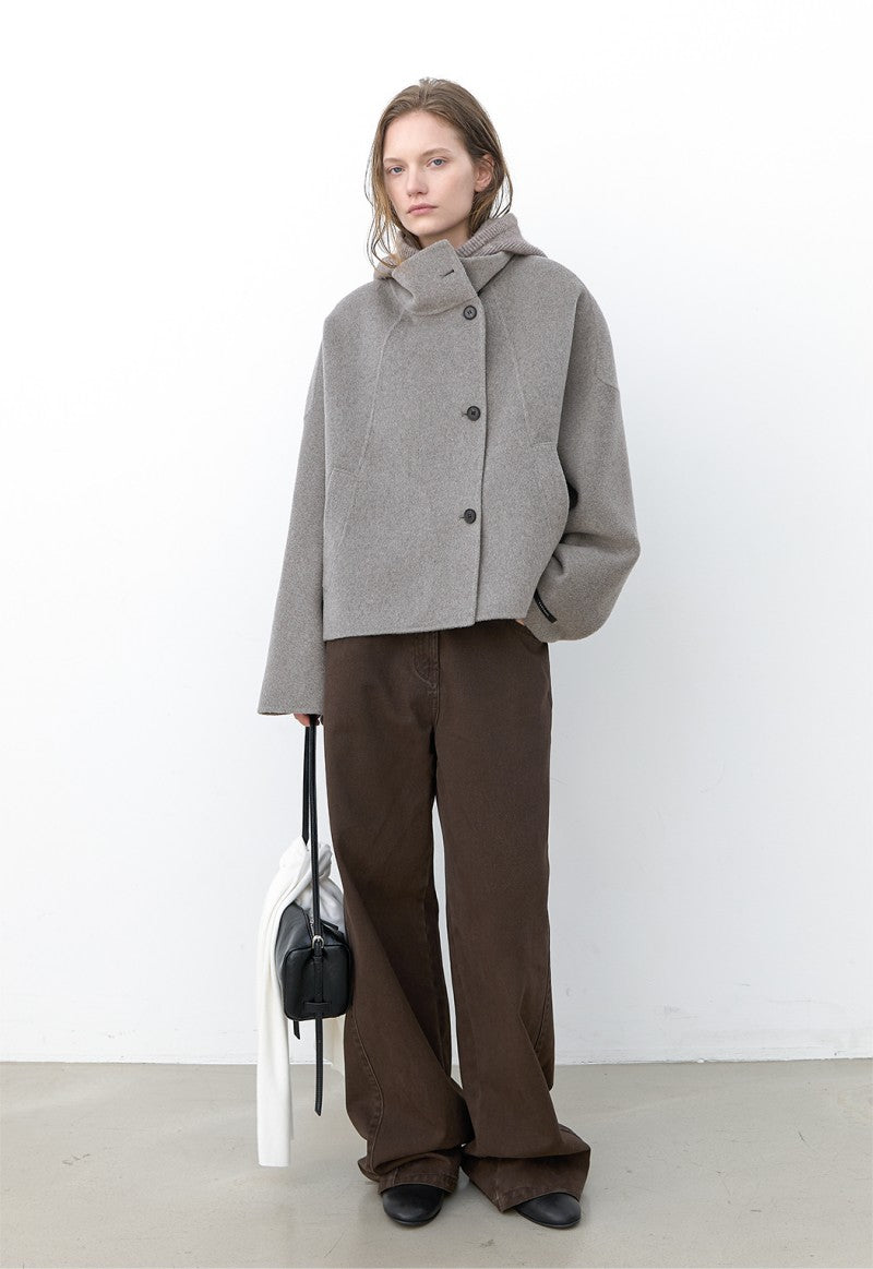 【WE ARE】韓國Atelier Nain66%羊毛立領大衣 NMP7NWCT1493M0