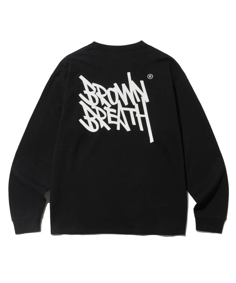 【WE ARE】韓國BROWNBREATH 男款基礎款膠印logo長袖棉ＴBKFMLTS01