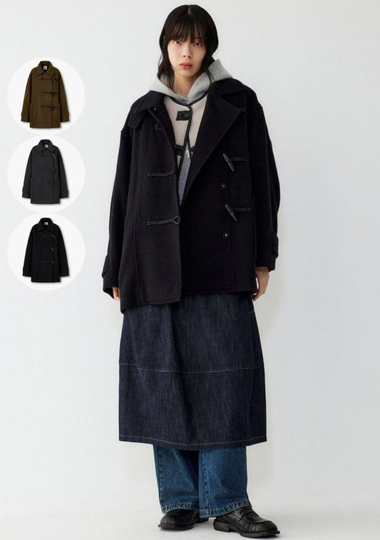 【WE ARE】韓國Studio Tomboy 中長款牛角釦大衣 9105411177