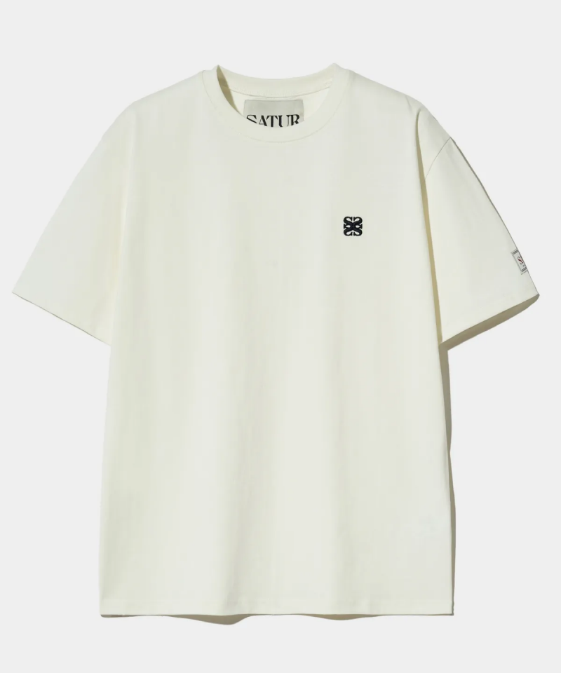 【WE ARE】Korea Satur classic small logo short-sleeved T-shirt SA252WTS06/SA252MTS06
