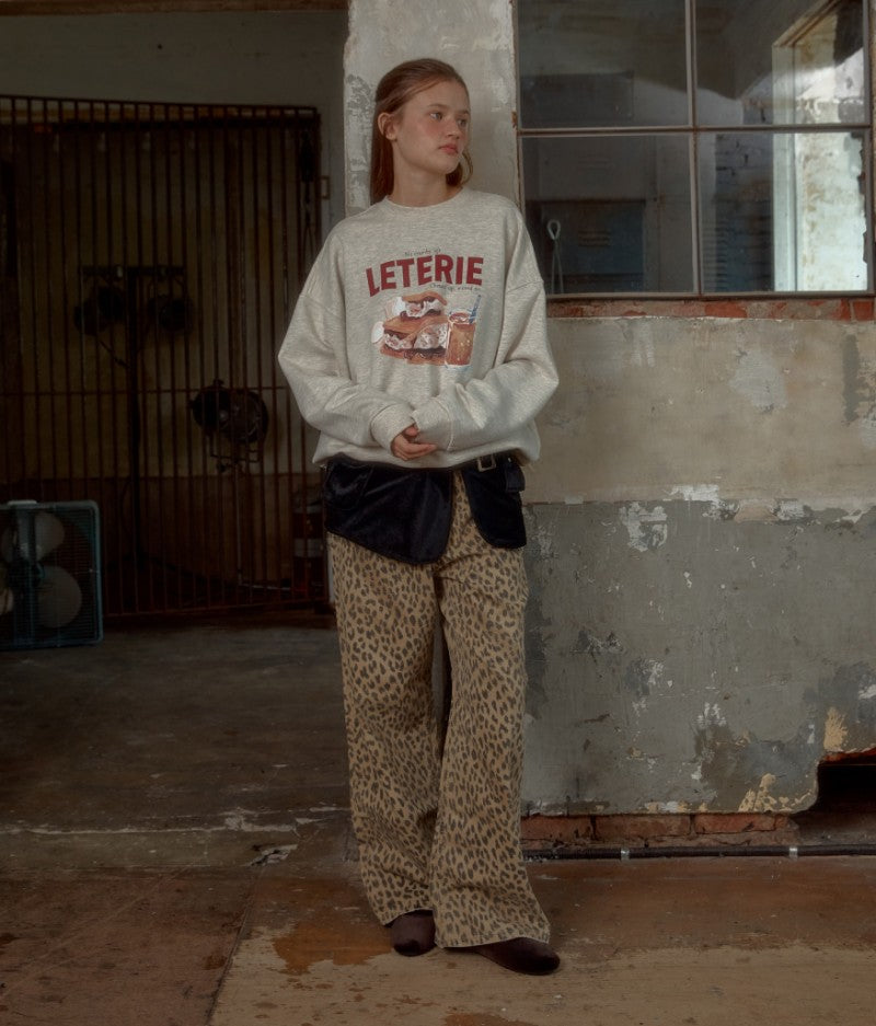 【WE ARE】韓國Leterie休閒褲LEOPARDWIDEPANTS