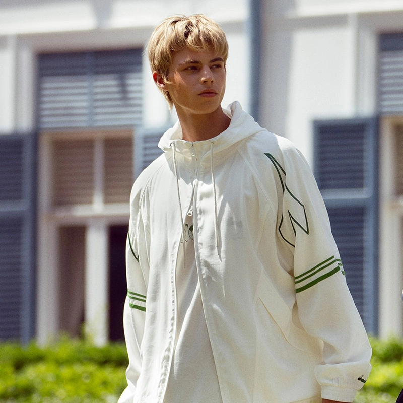 Park Min Young's same style [WE ARE] Korean Diadora rayon hooded jacket D4123TWT34