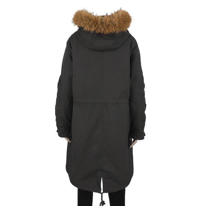 女款【WE ARE】韓國JEEP休閒連帽毛領長外套JQ4JPF101