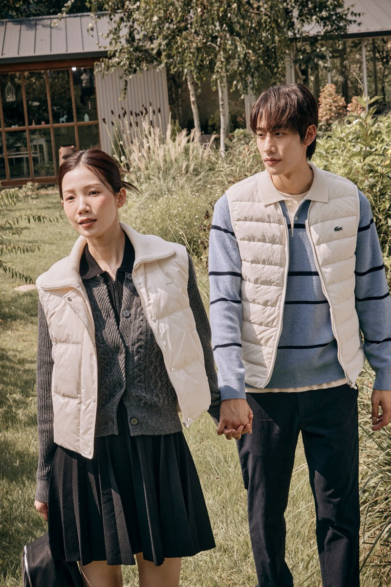 女款【WE ARE】韓國LACOSTE鱷魚鵝絨馬夾外套BF421E55N