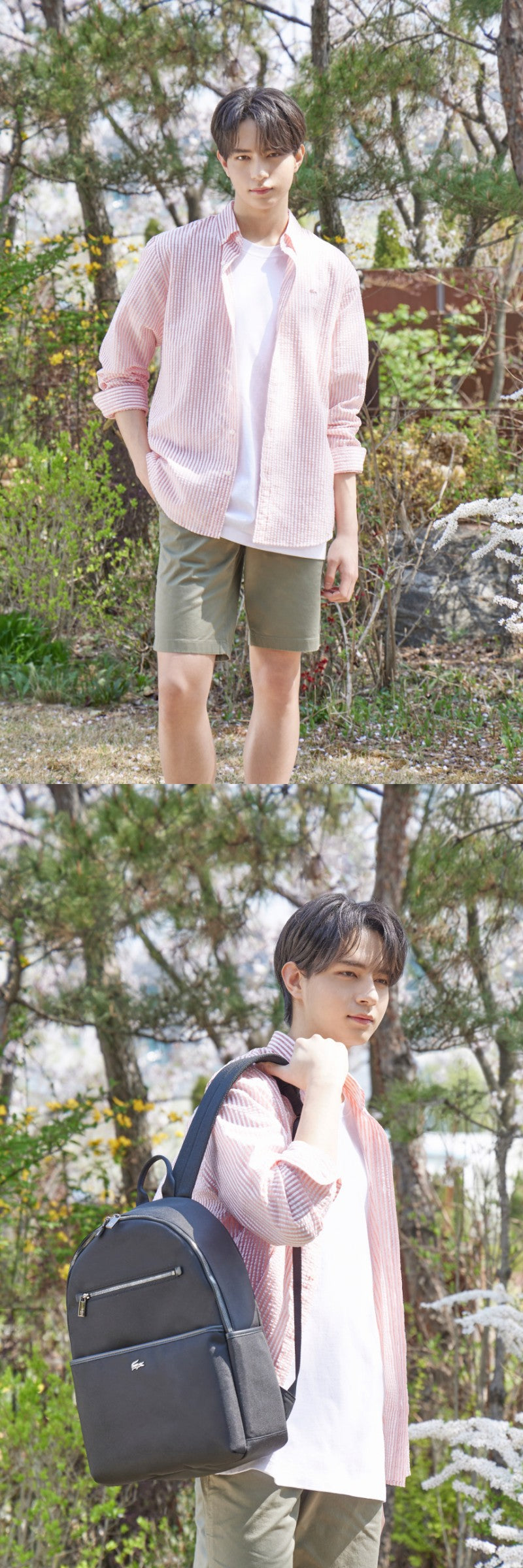 鱷魚折扣款 男款【WE ARE】韓國LACOST休閒條紋襯衫CH838E56G