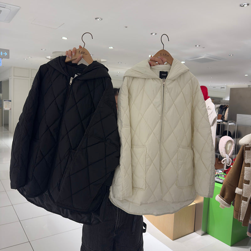 【WE ARE】韓國LAP 菱紋輕羽絨連帽外套 AR4PDA65