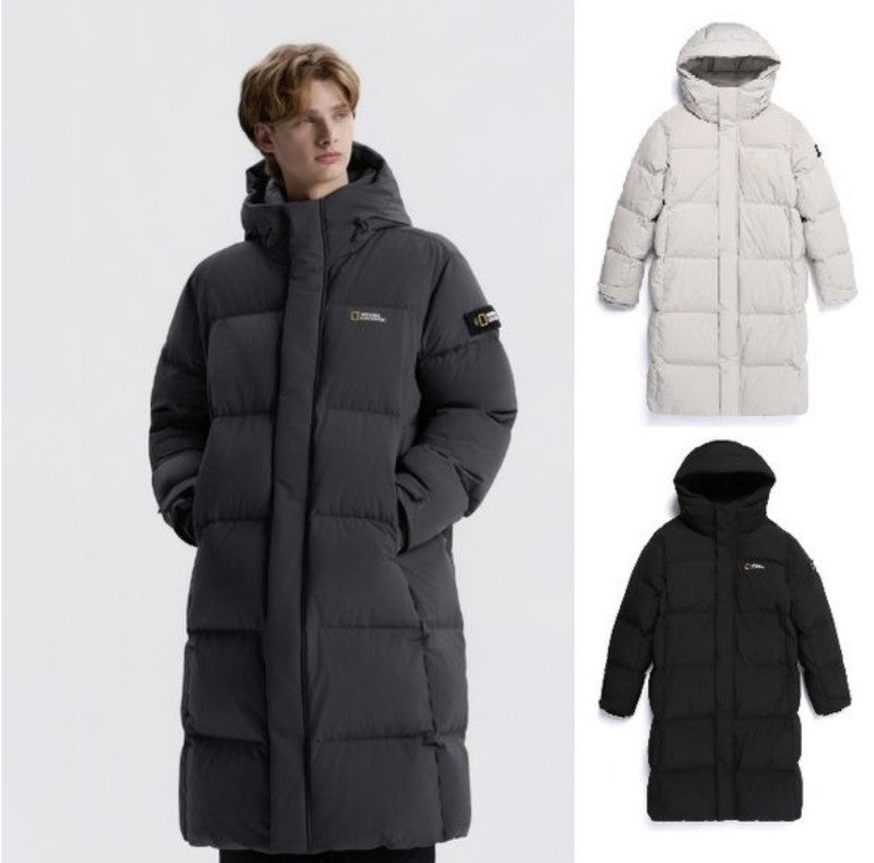 男款【WE ARE】韓國國家地理 長版羽絨連帽外套 N254UDW160