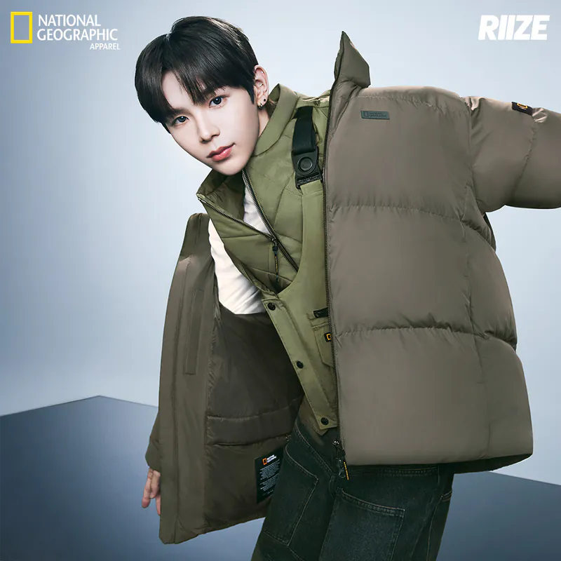 Same style for men and women [WE ARE] South Korea NG National Geographic short version hooded goose down jacket N244UDW151