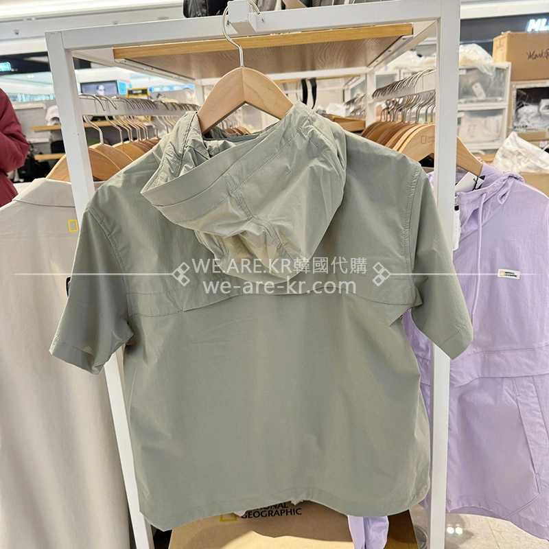 【WE ARE】Korea NG National Geographic new versatile casual hooded short-sleeved T-shirt (6 colors included) N242UFT141