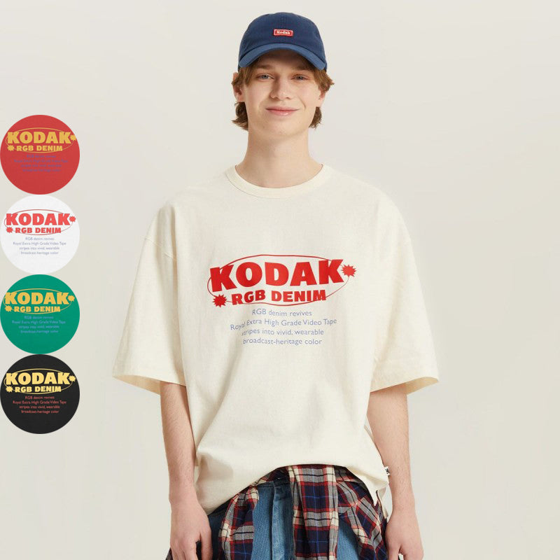 【WE ARE】韓國KODAK柯達RGB純棉落肩短袖T恤 K6223LRS27