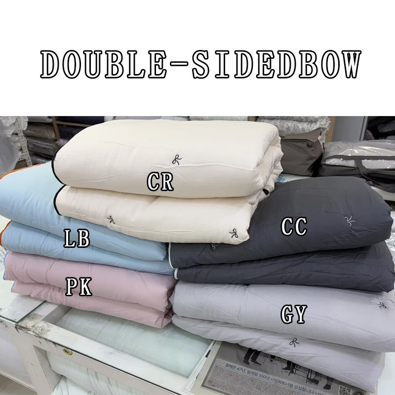 9/4收單 【WE ARE】韓國製刺繡蝴蝶結雙面四季被double-sidedbow