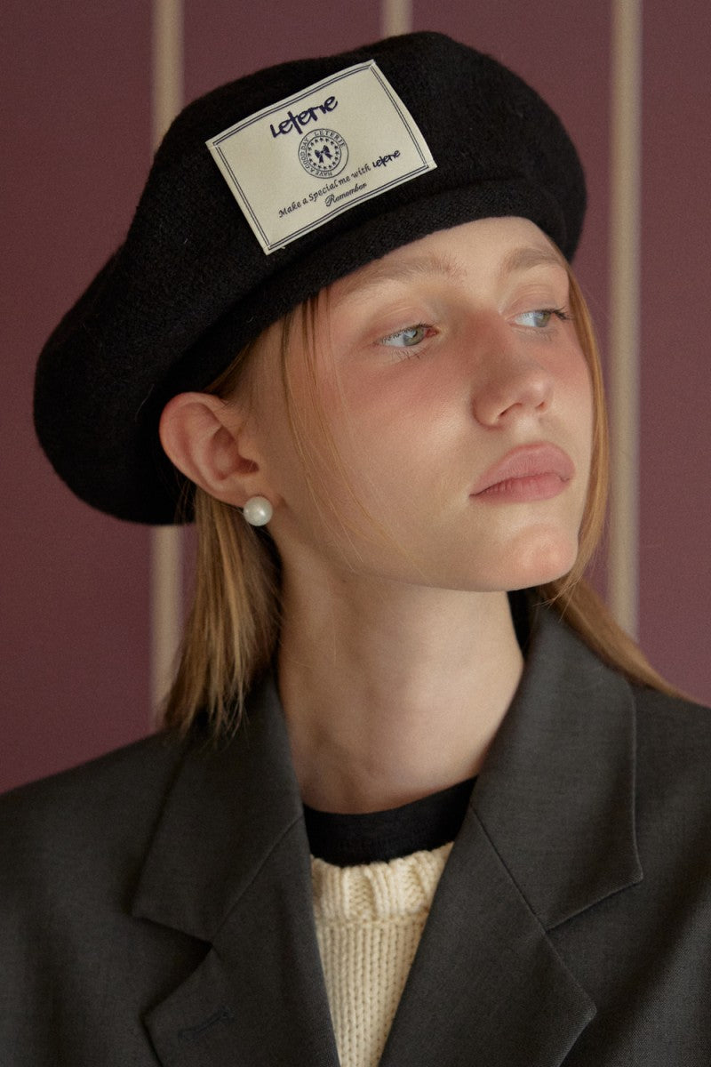 【WE ARE】韓國Leterie 10%羊毛貝雷帽LRLABELKNITBERET