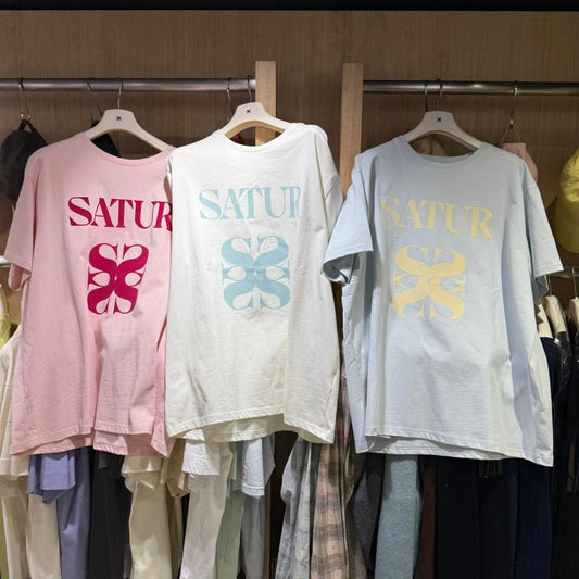 Satur折扣款【WE ARE】韓國SATUR短袖T恤SA252WTS14/SA252MTS14