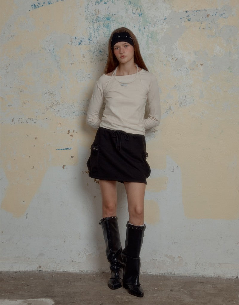 【WE ARE】韓國Leterie 工裝棉短裙CARGOBANDINGMINISKIRT