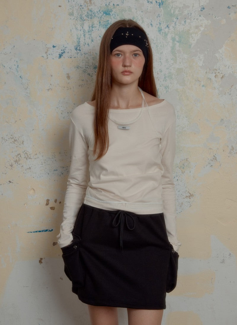 【WE ARE】韓國Leterie 工裝棉短裙CARGOBANDINGMINISKIRT