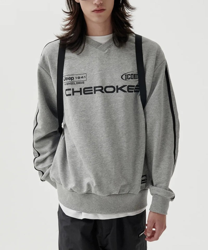 【WE ARE】韓國JEEP圓領大學T衛衣JP5TSU827