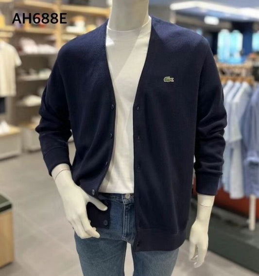 【WE ARE】韓國LACOSTE 男款V領開衫外套AH688E54N