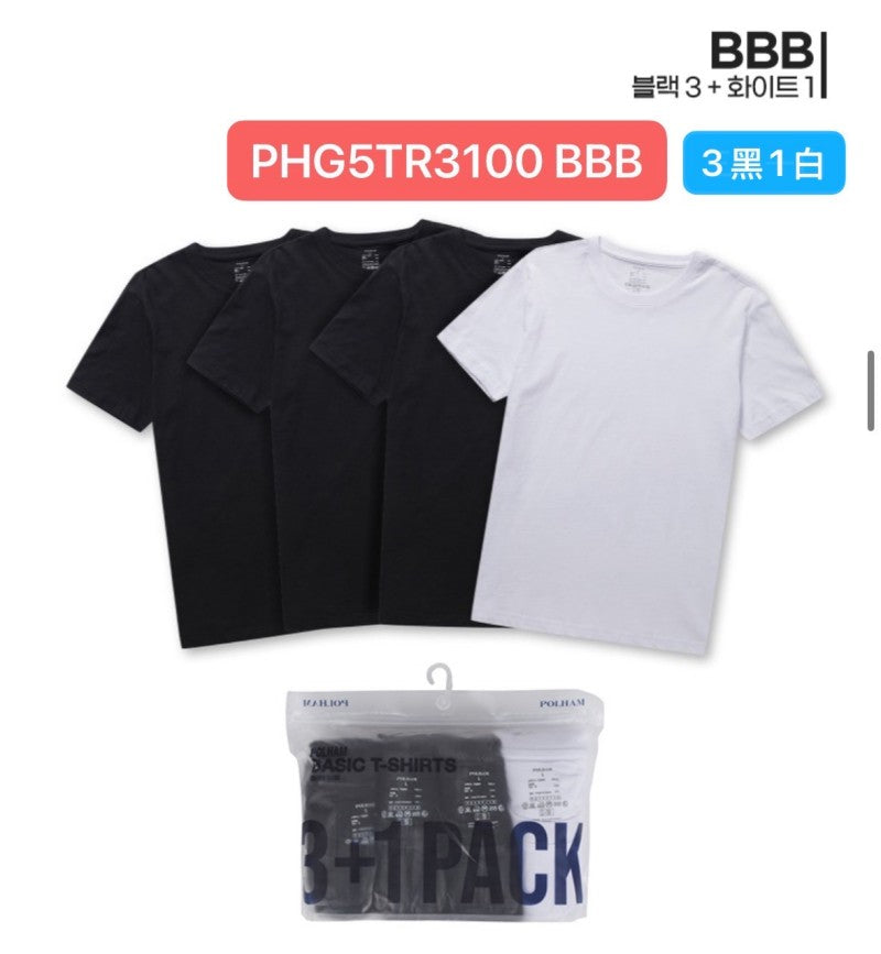 【WE ARE】韓國POLHAM休閒打底短袖T恤（4件套）PHG5TR3100