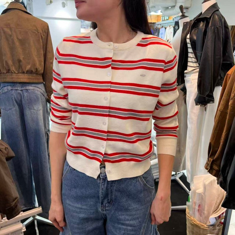 大茜選品【WE ARE】韓國條紋圓領條紋針織衫  20251026-19