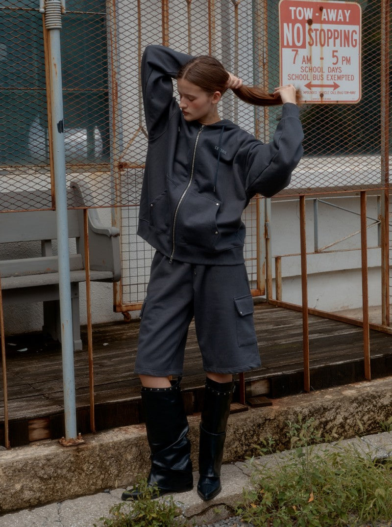 【WE ARE】韓國Leterie連帽棉外套 LETERIELOGOHOODZIP-UP
