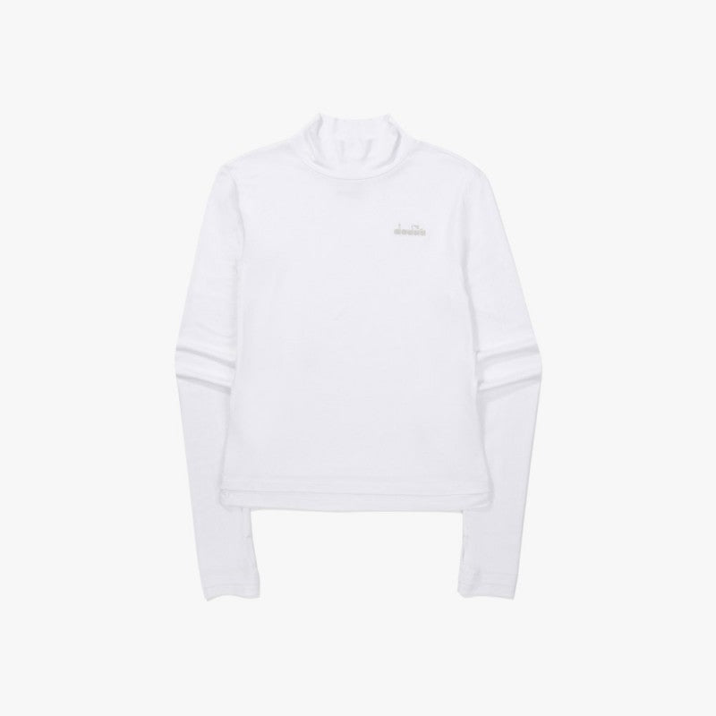 女款【WE ARE】韓國Diadora 拼色小高領長袖打底上衣 D5422TRL75