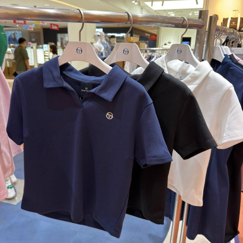 女款【WE ARE】韓國SERGIO TACCHINI 短版無釦翻領polo衫  TWPQ11164