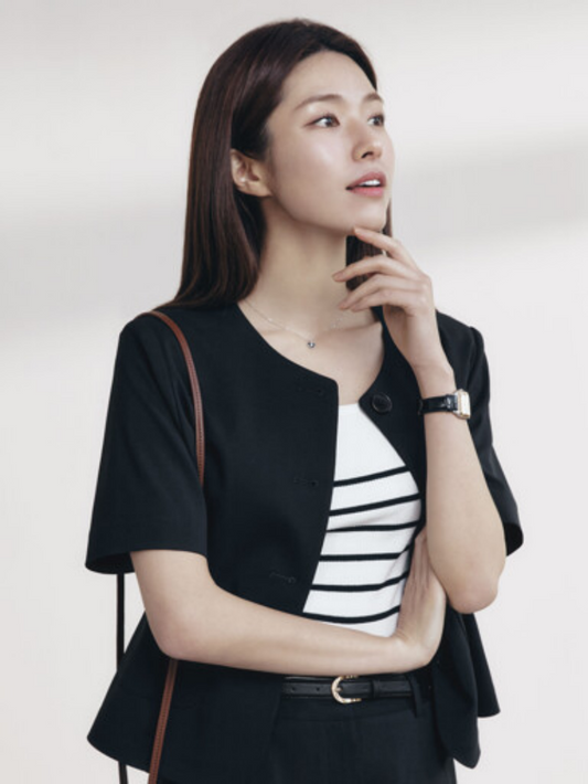 Women's【WE ARE】Korea M Plan Short Sleeve Suit Jacket EPF2KC2300