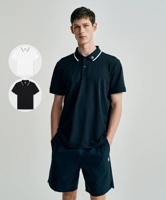 【WE ARE】韓國SERGIO TACCHINI 男款領口小標短袖POLO衫  TMPQ10553