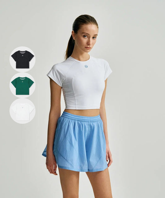 【WE ARE】韓國SERGIO TACCHINI 女款自帶胸墊馬甲線短T TWRS15453