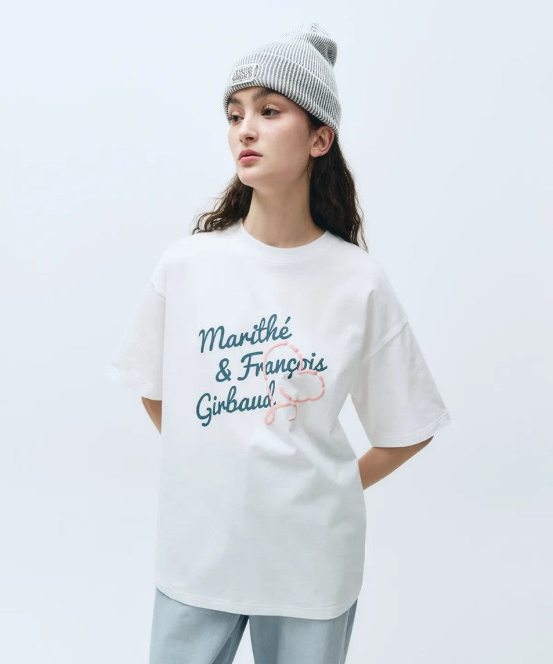 女款【WE ARE】韓國Marithe草寫愛心短袖T恤MFG45UTS108
