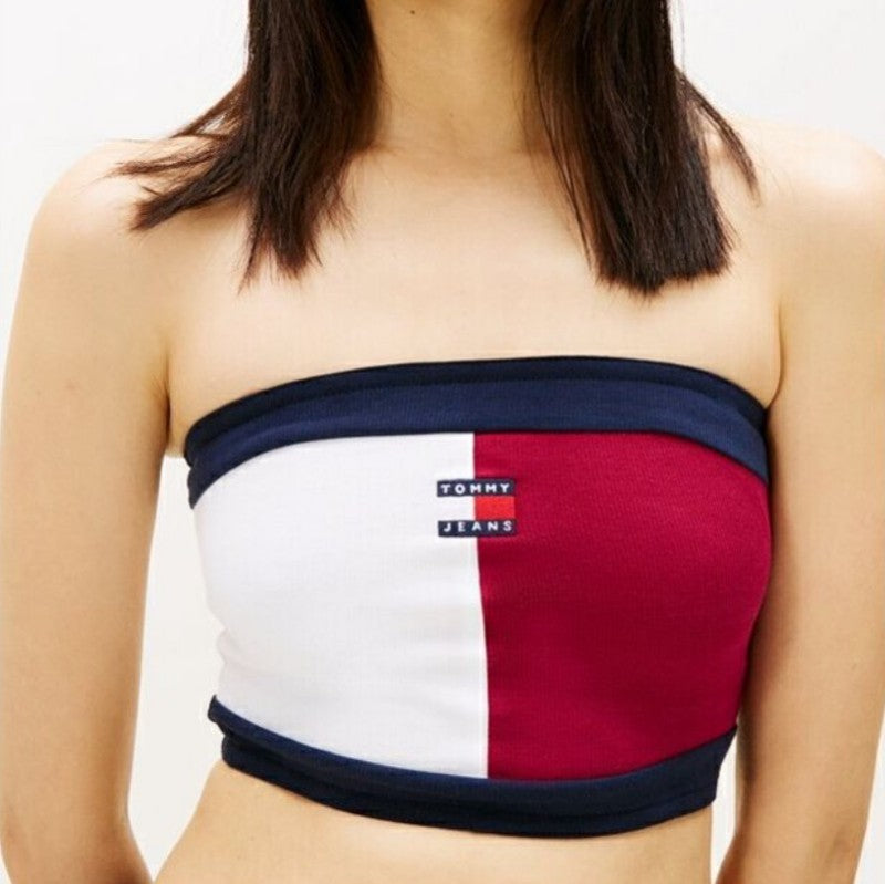 建議小胸【WE ARE】韓國TOMMY JEANS 針織平口（胸圍85以下） T32G0TTO47TWT1