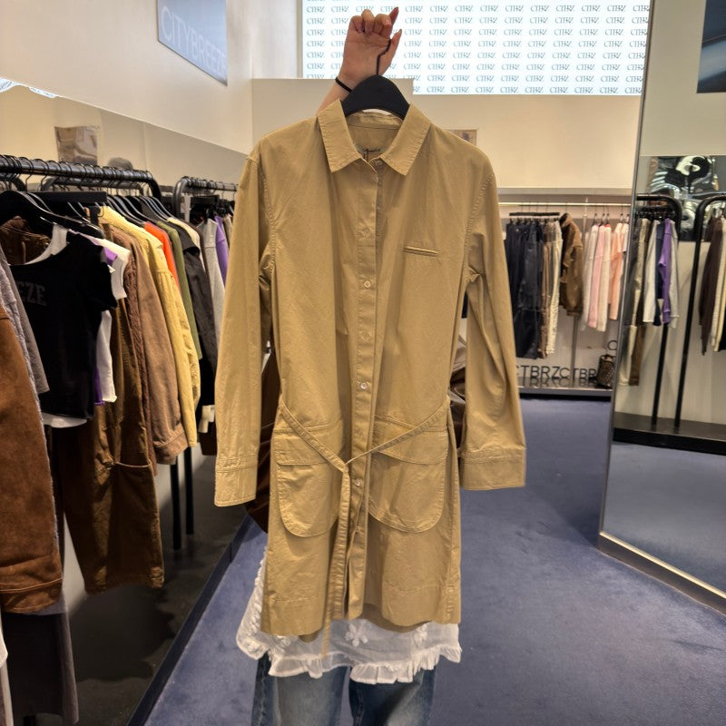 【WE ARE】韓國CITYBREEZE休閒長款風衣外套CTI1OP01