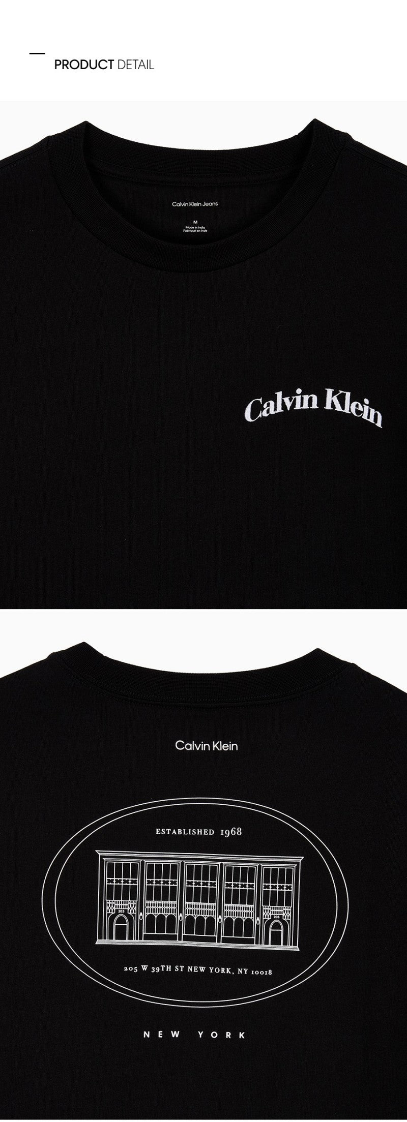 【WE ARE】韓國Calvin Klein男款刺繡短袖T恤4RF854G