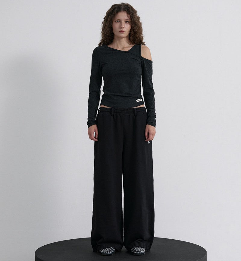 【WE ARE】韓國WAL WOOALONG 斜肩寬肩帶上衣 WL253JLT03W