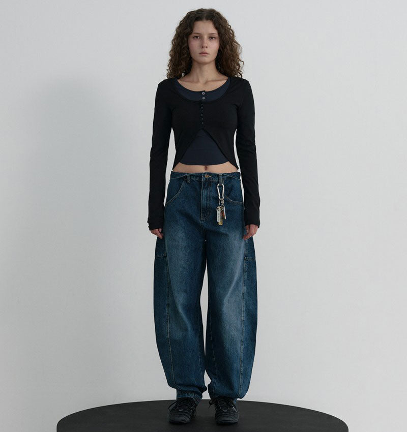 【WE ARE】韓國WAL WOOALONG時尚長袖上衣WL253JCD01W