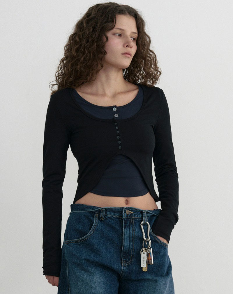 【WE ARE】韓國WAL WOOALONG時尚長袖上衣WL253JCD01W