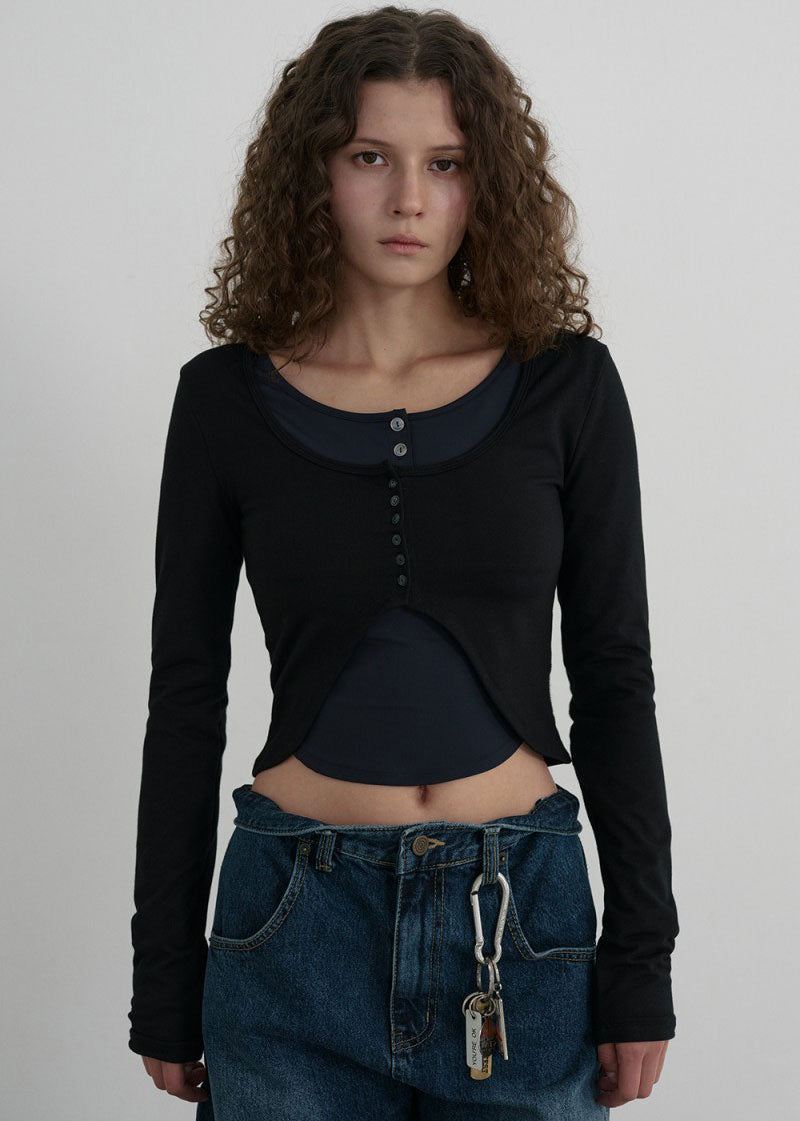 【WE ARE】韓國WAL WOOALONG時尚長袖上衣WL253JCD01W