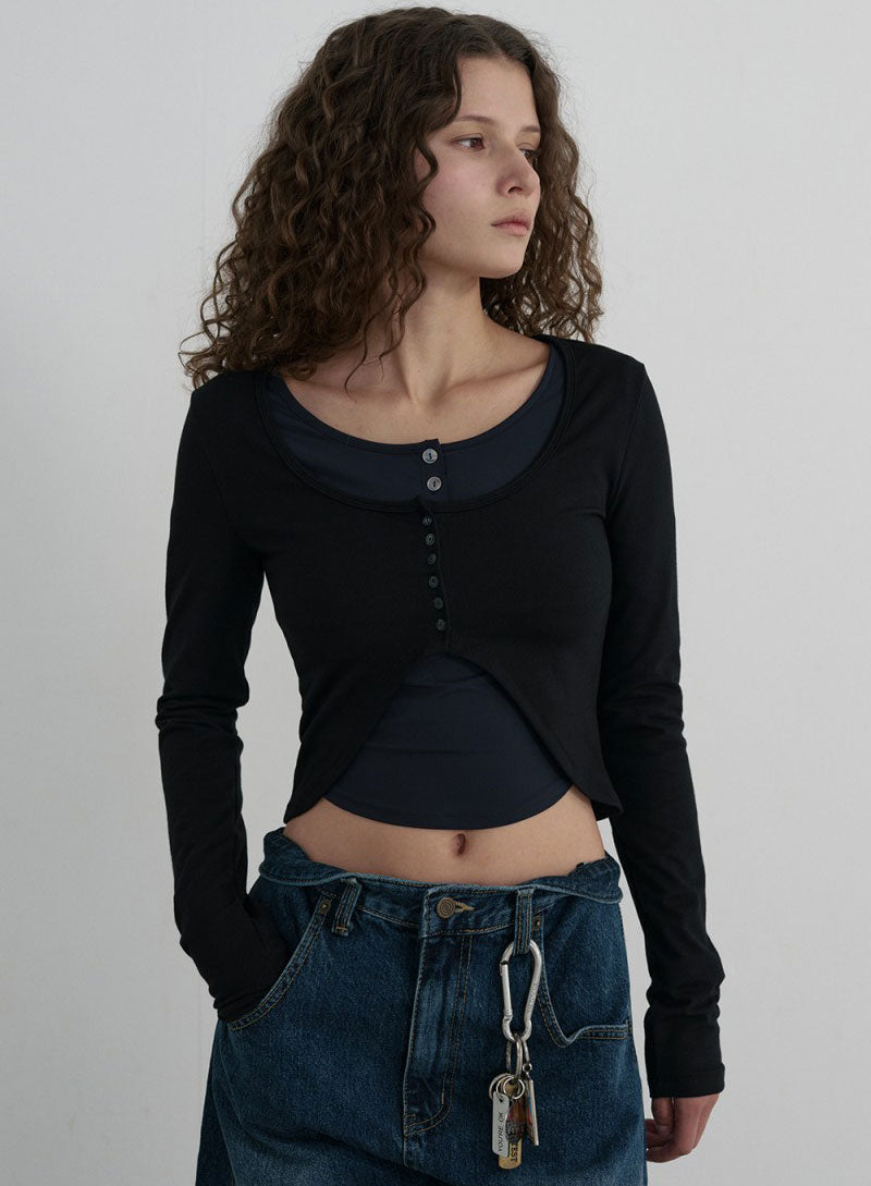 【WE ARE】韓國WAL WOOALONG時尚長袖上衣WL253JCD01W