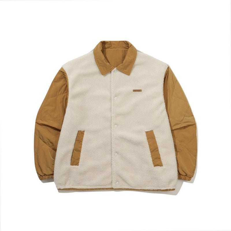 【WE ARE】韓國KODAK 柯達 異材質拼色雙面外套K5423LPJ93