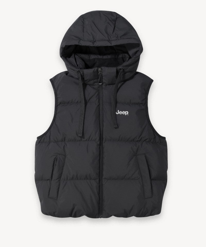 男女同款【WE ARE】韓國JEEP連帽鴨絨背心(防水、帽可拆) JQ4JPU692