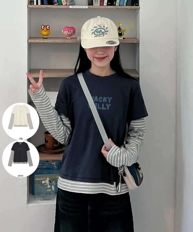 【WE ARE】韓國wacky Willy 假兩件長袖T恤WA2503LT62