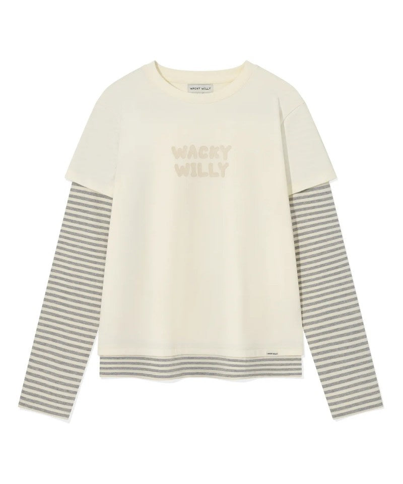 【WE ARE】韓國wacky Willy 假兩件長袖T恤WA2503LT62