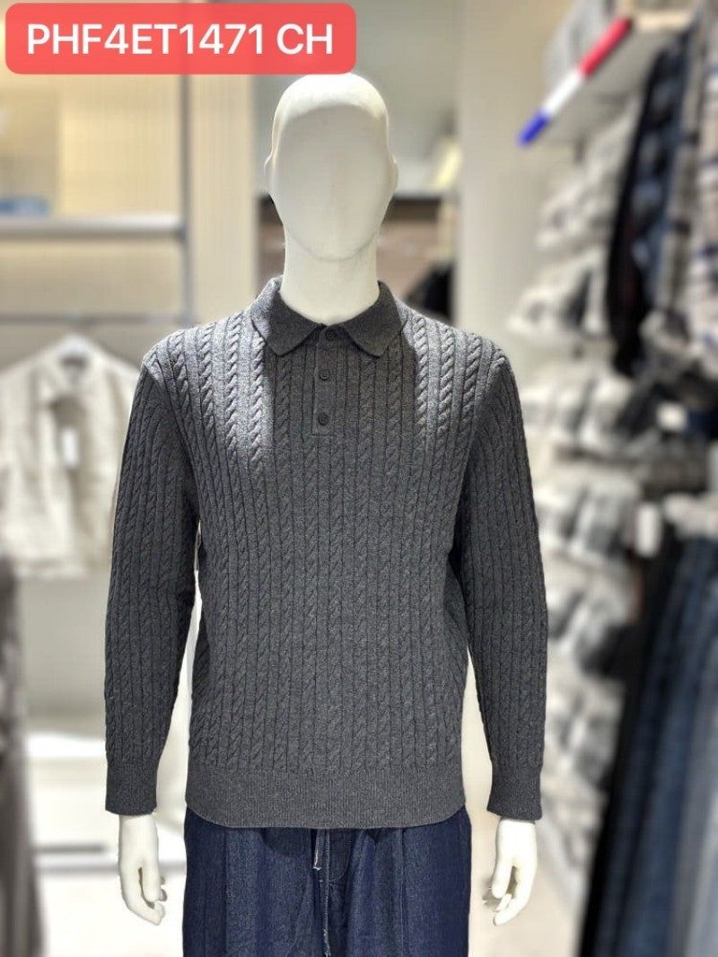 男款【WE ARE】韓國POLHAM羊毛翻領毛衣PHF4ET1471