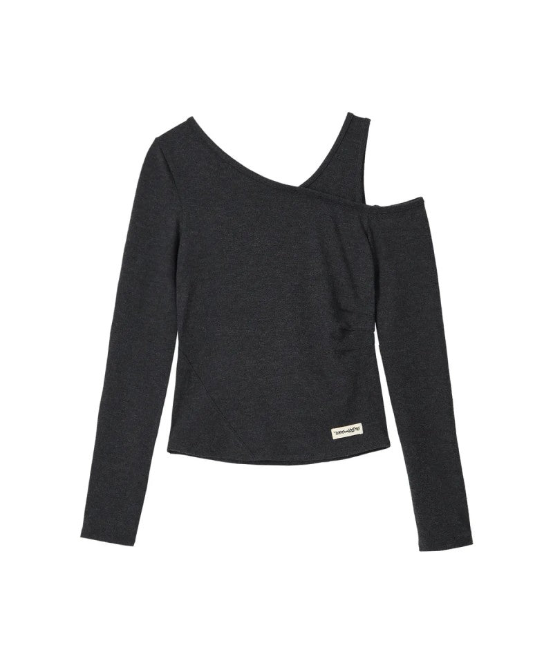 【WE ARE】韓國WAL WOOALONG 斜肩寬肩帶上衣 WL253JLT03W