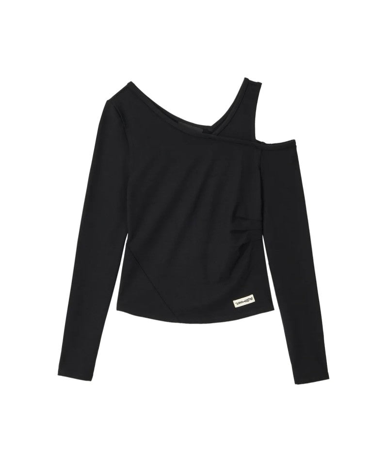 【WE ARE】韓國WAL WOOALONG 斜肩寬肩帶上衣 WL253JLT03W