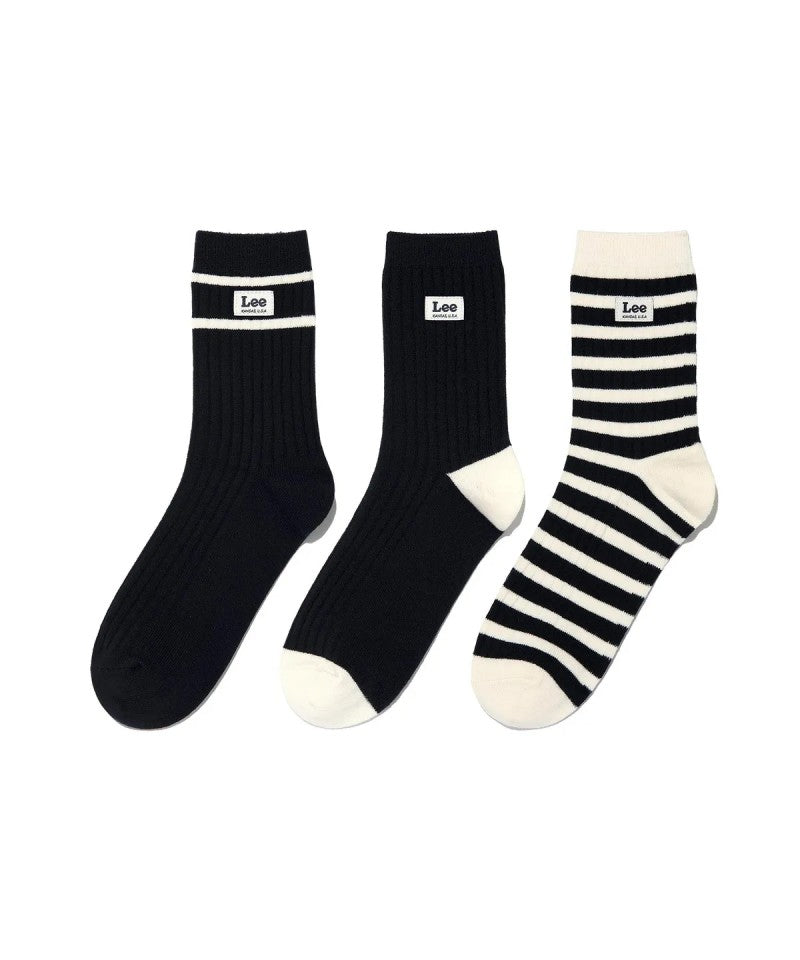 3PACK【WE ARE】韓國LEE休閒棉襪LE2503SK72