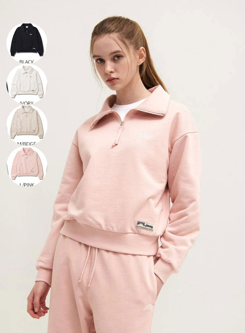 【WE ARE】韓國JEEP休閒半拉鏈領大學T衛衣JQ5TSF801